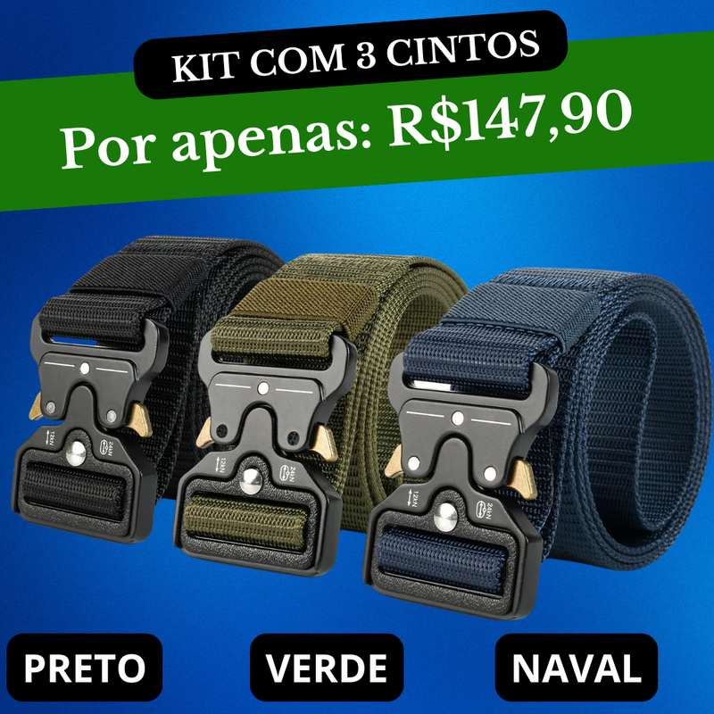 Cinto Militar Tático Veteranos™ Fivela Metalica (DESCONTO DE 50% OFF) Kits Promocionais