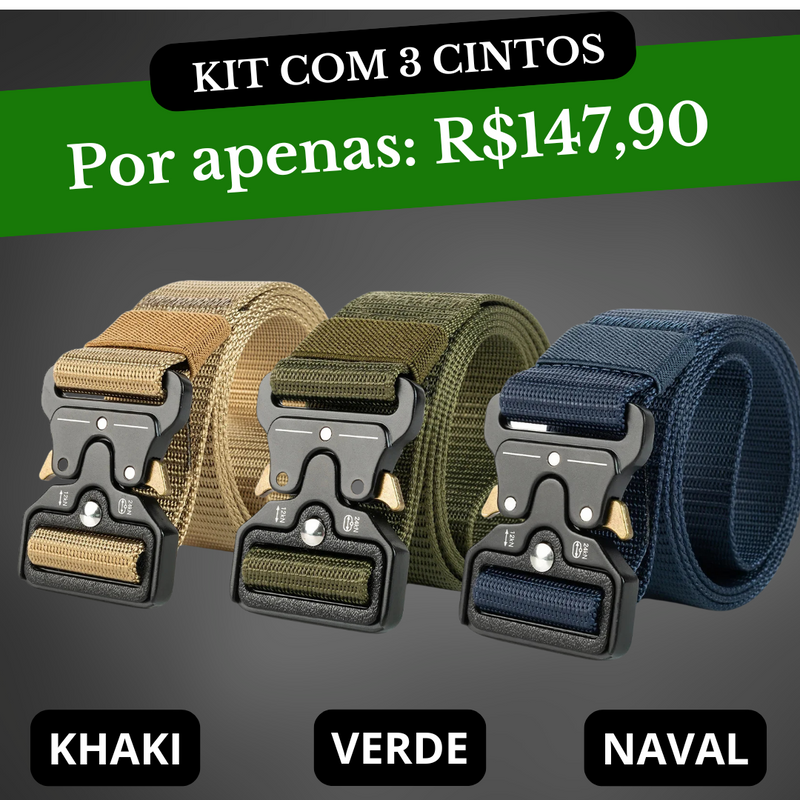 Cinto Militar Tático Veteranos™ Fivela Metalica (DESCONTO DE 50% OFF) Kits Promocionais