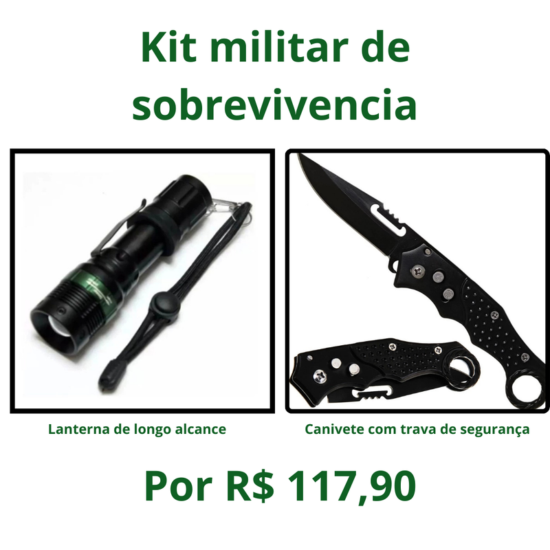 Kit sobrevivencia ( 1 lanterna + 1 canivete)