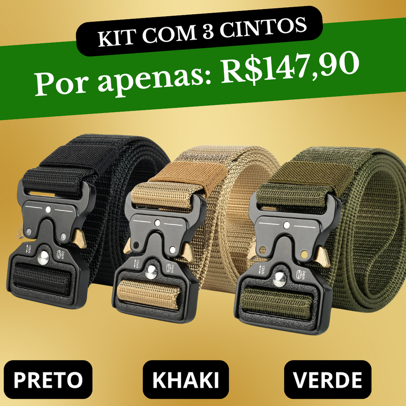 Cinto Militar Tático Veteranos™ Fivela Metalica (DESCONTO DE 50% OFF) Kits Promocionais