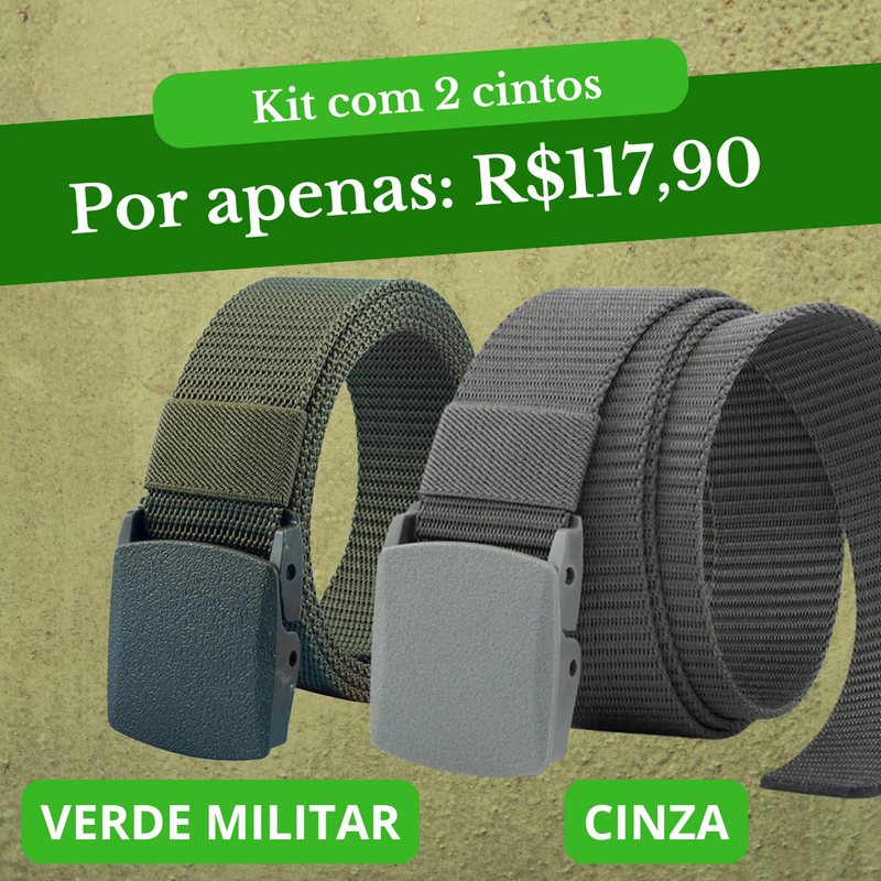 Cinto Militar Veteranos™ Resistente e indetectável 120\130 e 150cm