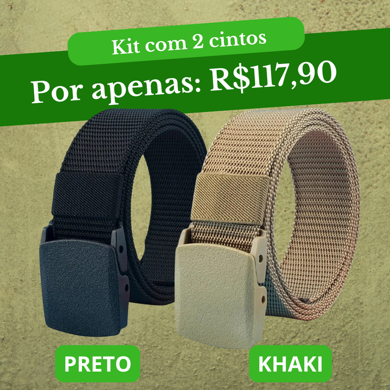Cinto Militar Veteranos™ Resistente e indetectável 120\130 e 150cm