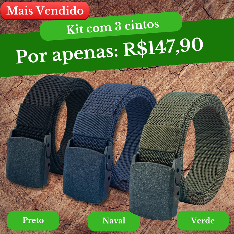Cinto Militar Veteranos™ Resistente e indetectável - SUPER PROMOÇÃO 50%OFF