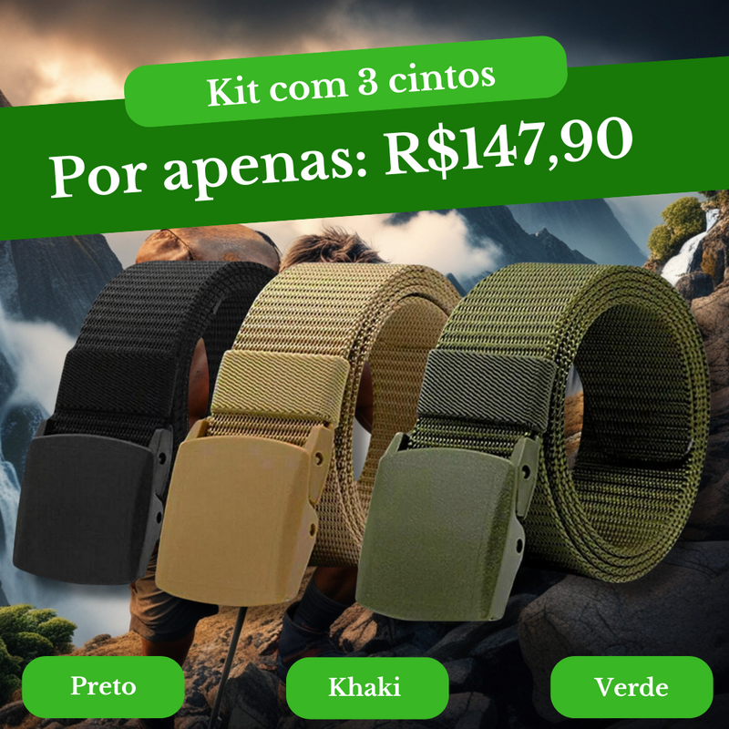 Cinto Militar Veteranos™ Resistente e indetectável - SUPER PROMOÇÃO 50%OFF